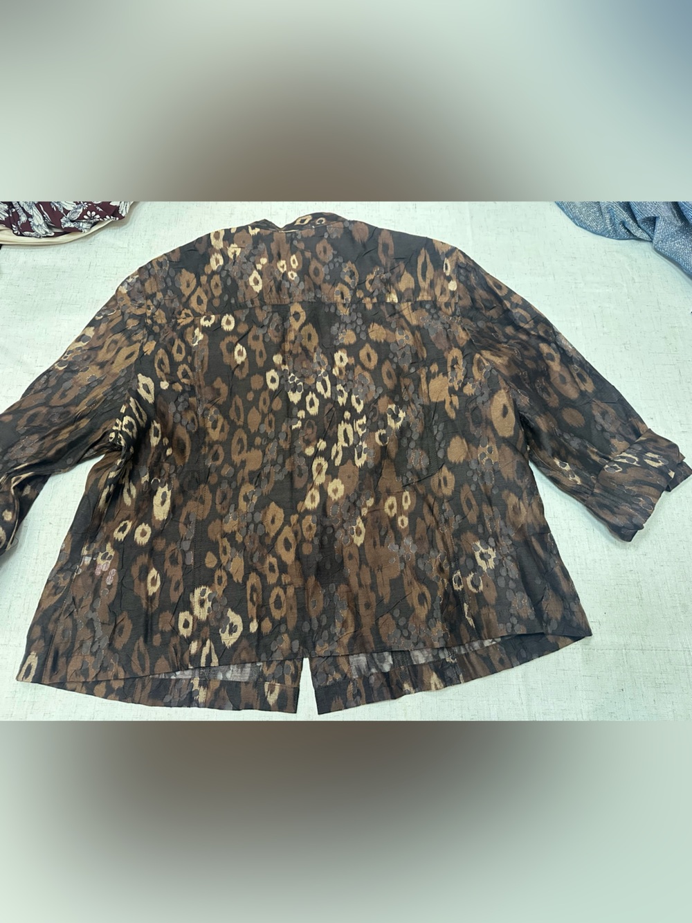 Ruby Rd. Brown Patterned Button-Front Blazer - Picture 3 of 9